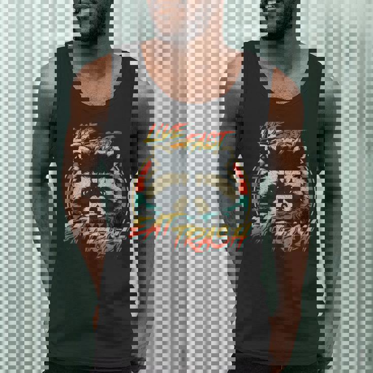 Retro Raccoon Men’s Tank Top - Fun Trash Panda Design