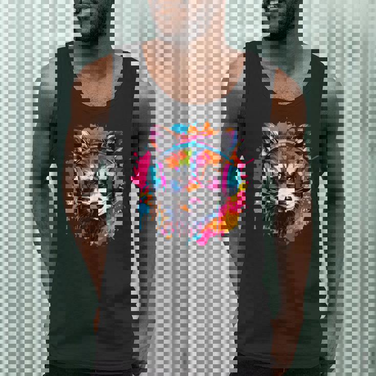 Retro Raccoon Music Tank Top | Vibrant Unisex Short Sleeve