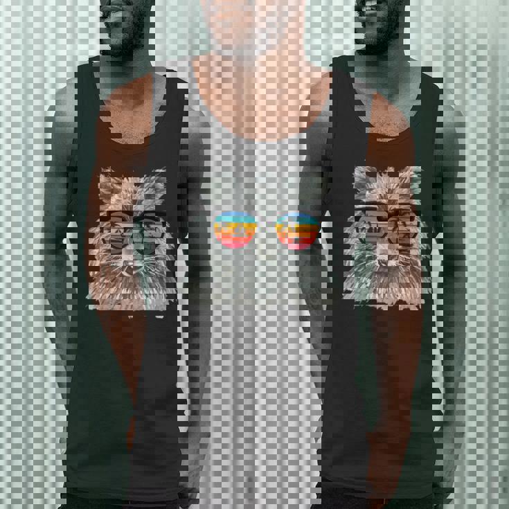 Retro Raccoon Sunglasses Tank Top for Animal Lovers | Men’s Style