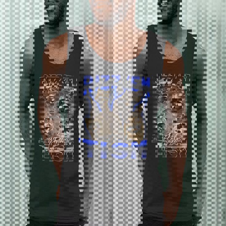 Rizz Em Autistic Raccoon Meme Tank Top for Men