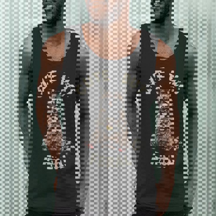 Sarcastic Raccoon Tank Top - Cute & Feral Small Men's Wear