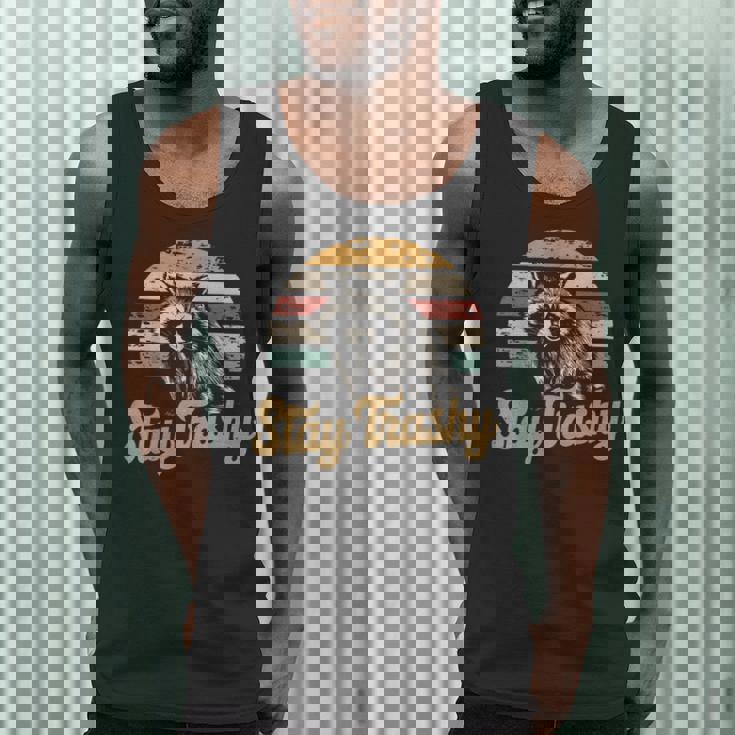 Stay Trashy Meme Tank Top - Funny Opossum & Raccoon Design for Men
