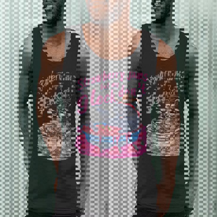 Strawberry Jam Raccoon Theme Men's Tank Top - Fun and Unique