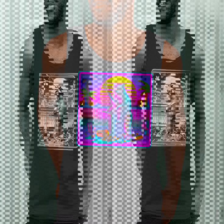 Vaporwave Raccoon Retrowave Synthwave Raccoon Meme Men Tank Top