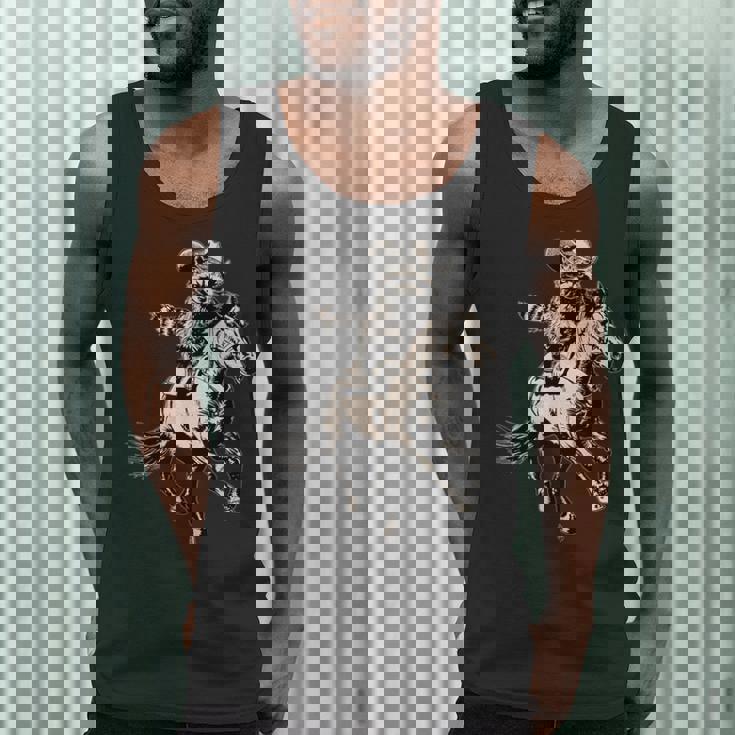 Vintage Cowboy Raccoon Tank Top - Retro Western 90s Style for Men