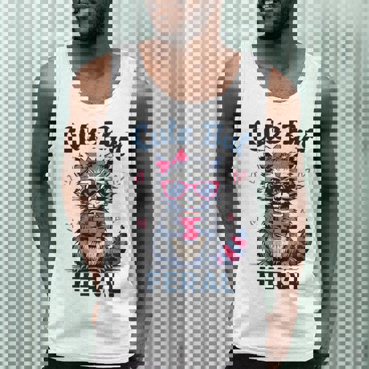 Cute Raccoon Tank Top - Feral Girl Summer Fun Unisex Tee