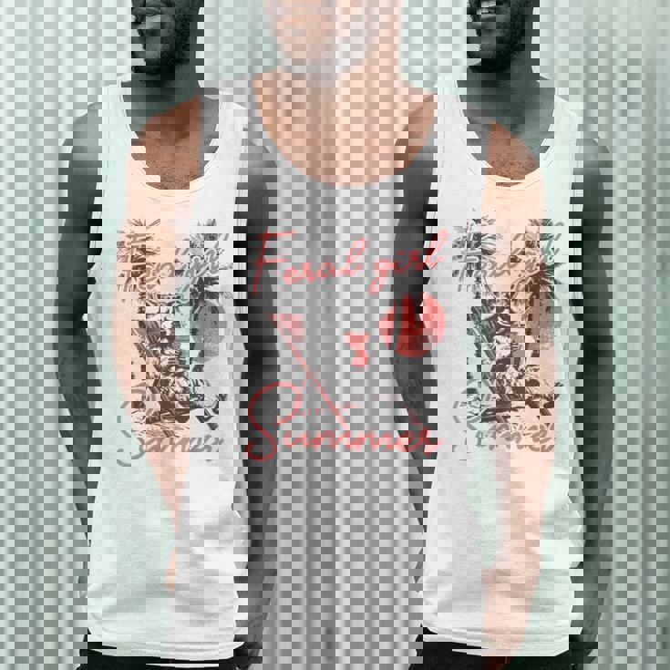 Feral Girl Summer Meme Feral Raccoon Summer Vacation Men Tank Top