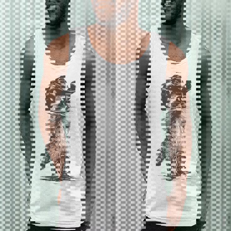 Raccoon Cowboy Meme Graphic - Unisex Tank Top