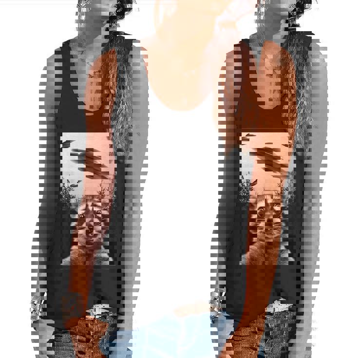 Alien UFO Raccoon Flowy Tank - Quirky Summer Style
