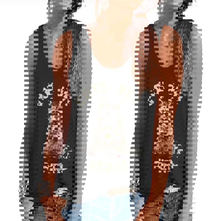 Cute But Feral Raccoon Sarcastic Tank | Flowy Fit for Casual Vibes