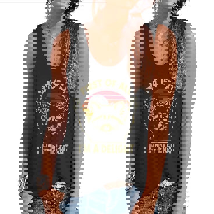 First Of All I'm A Delight Sarcastic Raccoon Lover Flowy Tank