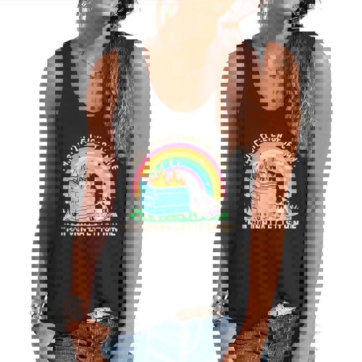 Groovy Raccoon Flowy Tank - Light of Mine Dumpster Fire Fun