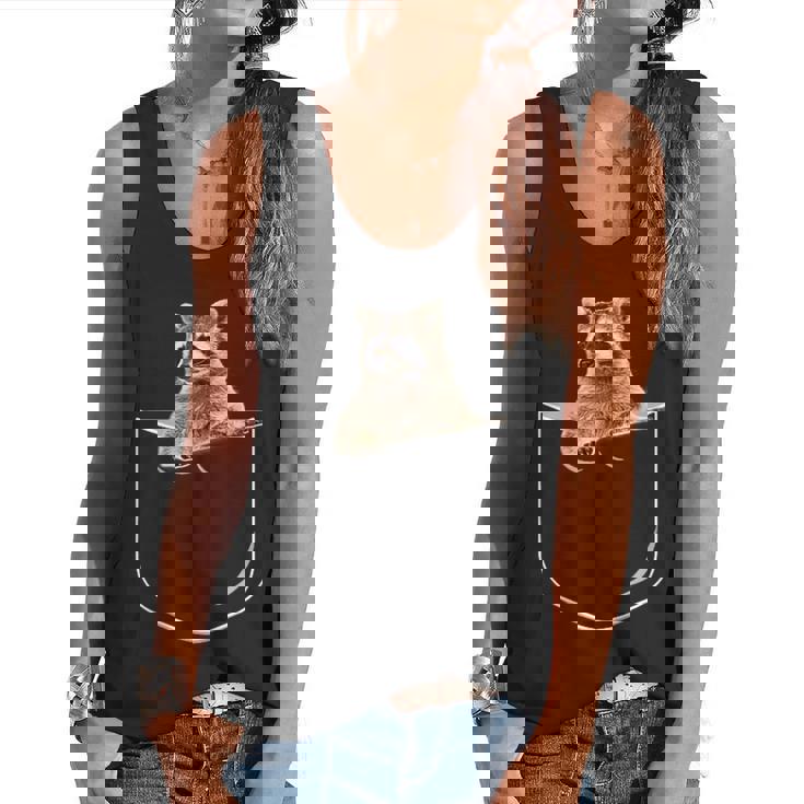 Pocket Raccoon Shirt Raccoon In Pocket Tshirt Flowy Tank