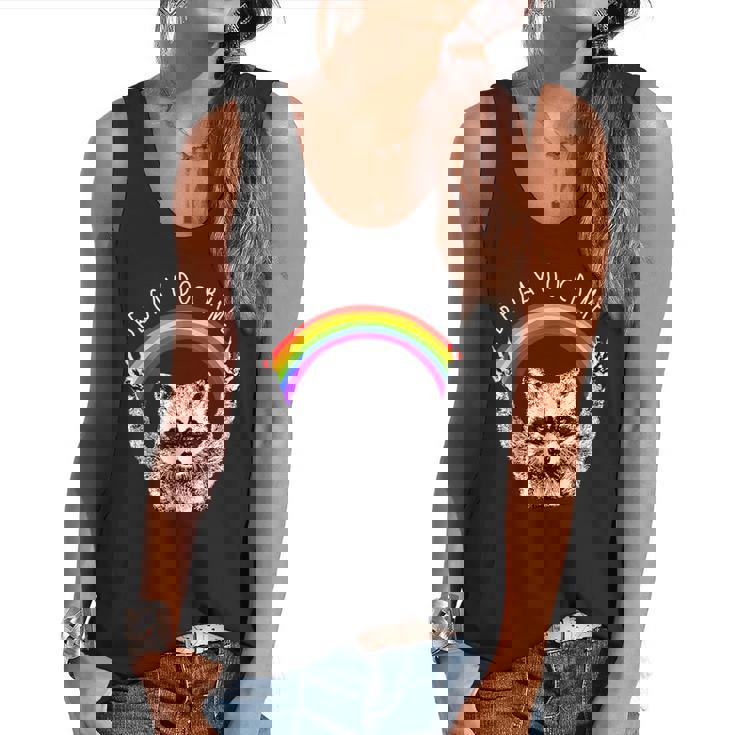 Raccoon Be Gay Do Crime Rainbow LGBTQ Pride Gay Racoon Flowy Tank