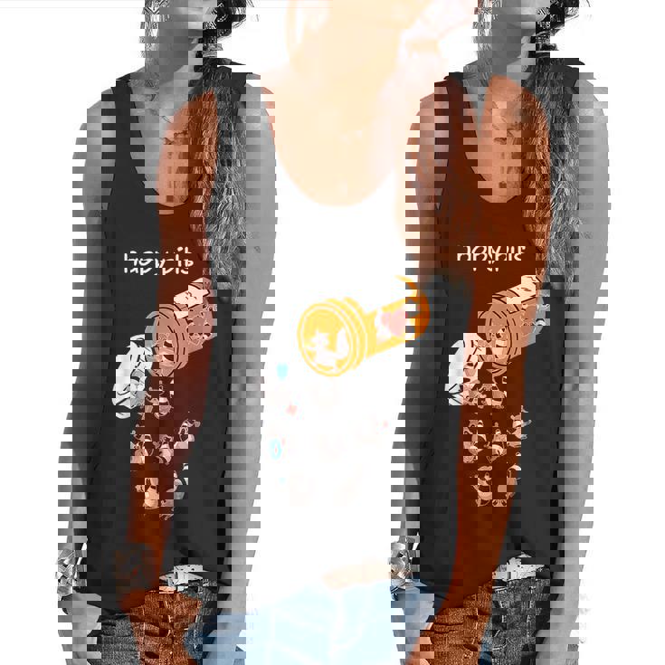 Raccoon Lover Flowy Tank - Playful Happy Pills Design