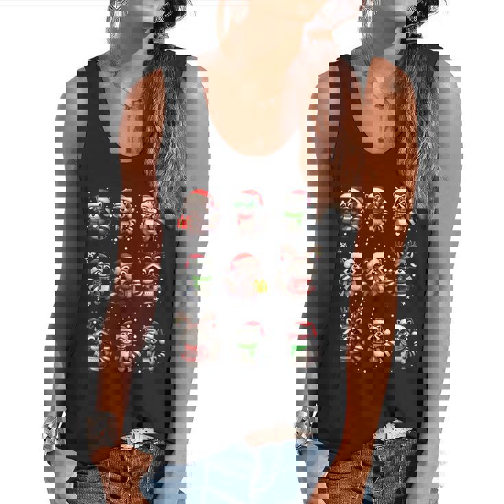 Raccoon Pajama Tank - Flowy Christmas Light Design for Lovers