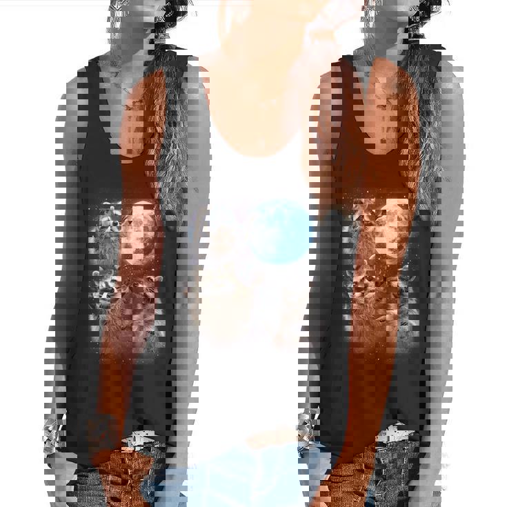 Raccoon Tank Top - Moonlight Howls | Flowy Style for Nature Lovers