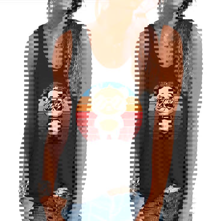 Retro Panda In Sunglasses BBQ Pool Party Panda Flowy Tank
