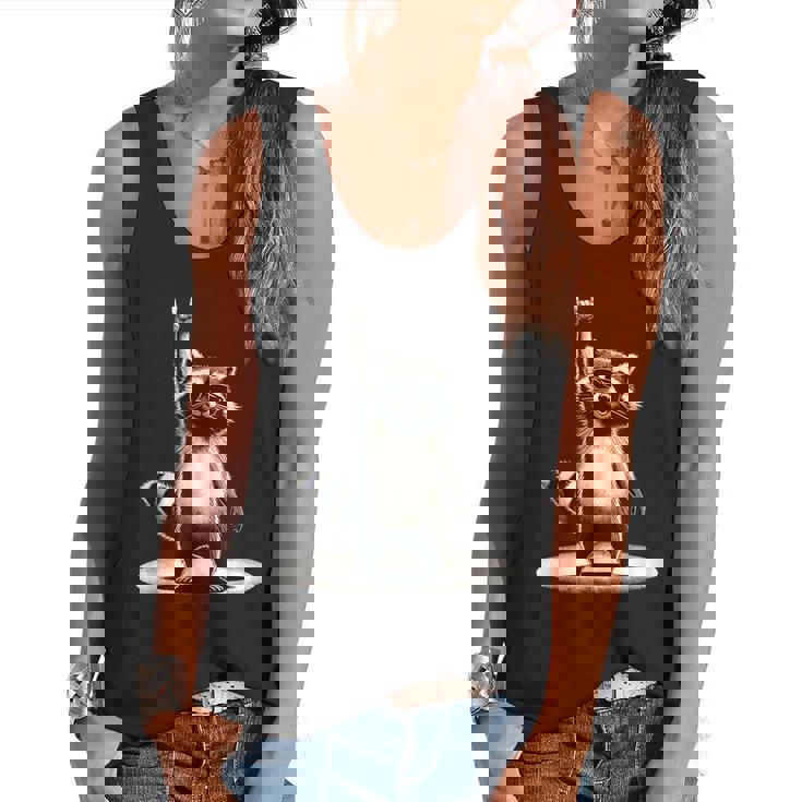 Retro Raccoon Rock Music Tank - Unisex Flowy Style