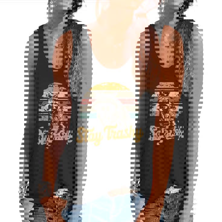 Stay Trashy Opossum & Raccoon Flowy Tank - Fun Meme Wear for Internet Fans