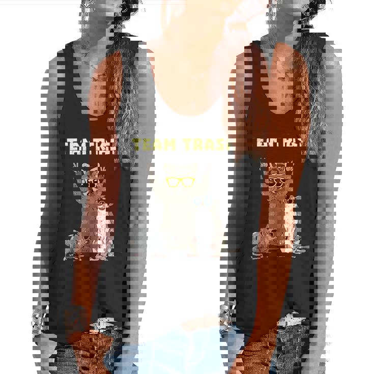 Team Trash Opossum Raccoon Rat Animals Garbage Gang Short Sleeve Flowy Tank