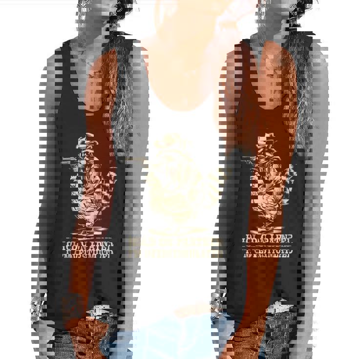 Vintage Cowboy Raccoon Tank - Western Humor - Flowy Fit for Adults