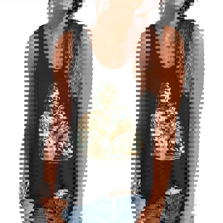 Vintage Distressed Jesus Hugging Raccoon Raccoon Lover Flowy Tank