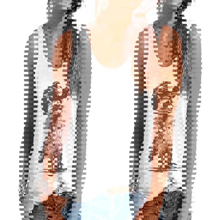 Cowboy Raccoon Meme Flowy Tank – Fun & Quirky Appeal