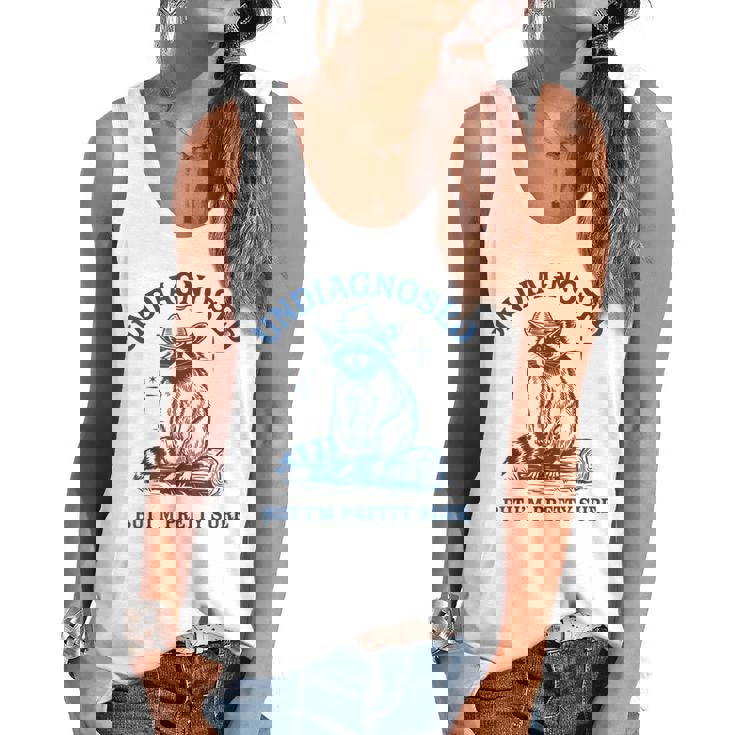 Cowboy Raccoon Meme Flowy Tank - Fun Unisex Top for Casual Style