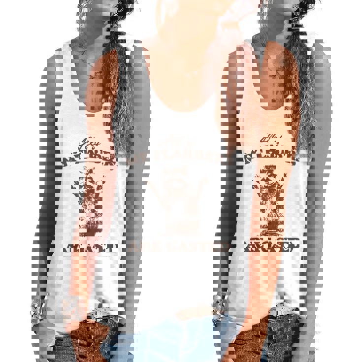 All Of My Flabbers Are Gasted Raccoon Flowy Tank