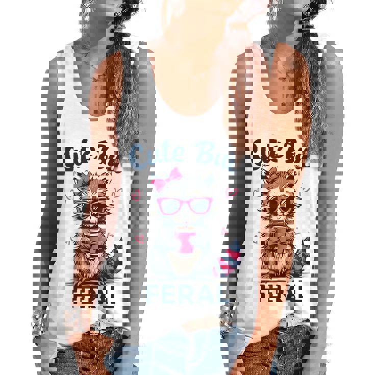 Funny Raccoon Flowy Tank for Women | Cute Yet Feral Summer Vibe