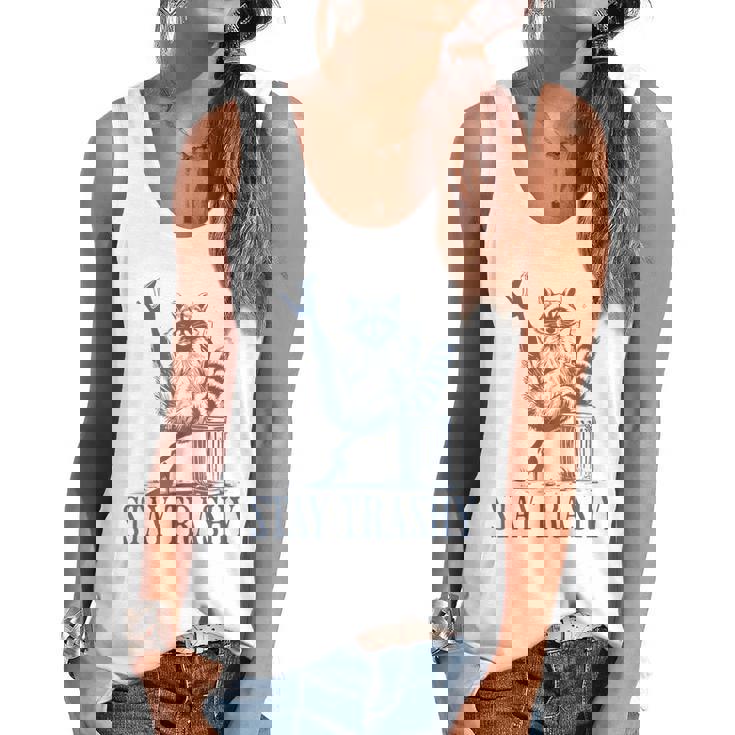 Stay Trashy Raccoon Feminine Halloween Flowy Tank