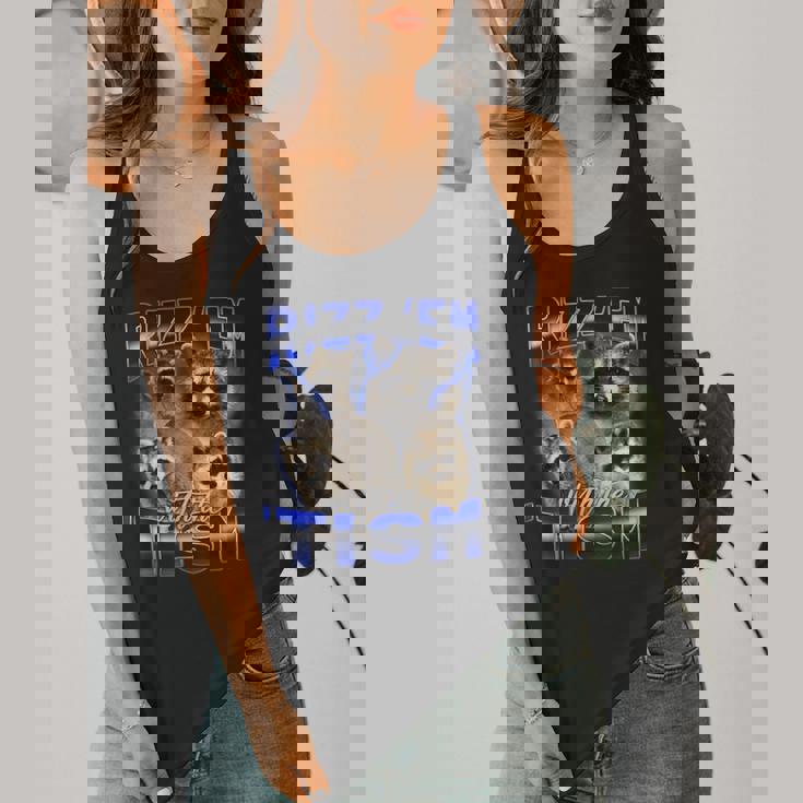 Autistic Raccoon Rizz Meme - Unisex Flowy Tank Top