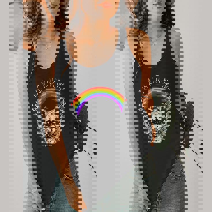 Raccoon Be Gay Do Crime Rainbow LGBTQ Pride Gay Racoon Flowy Tank