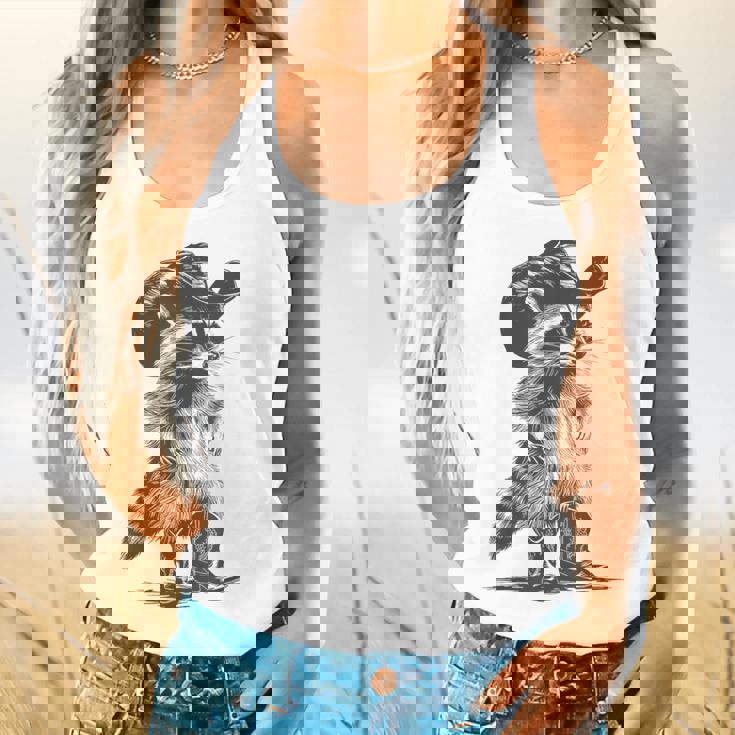 Cowboy Raccoon Meme Flowy Tank – Fun & Quirky Appeal