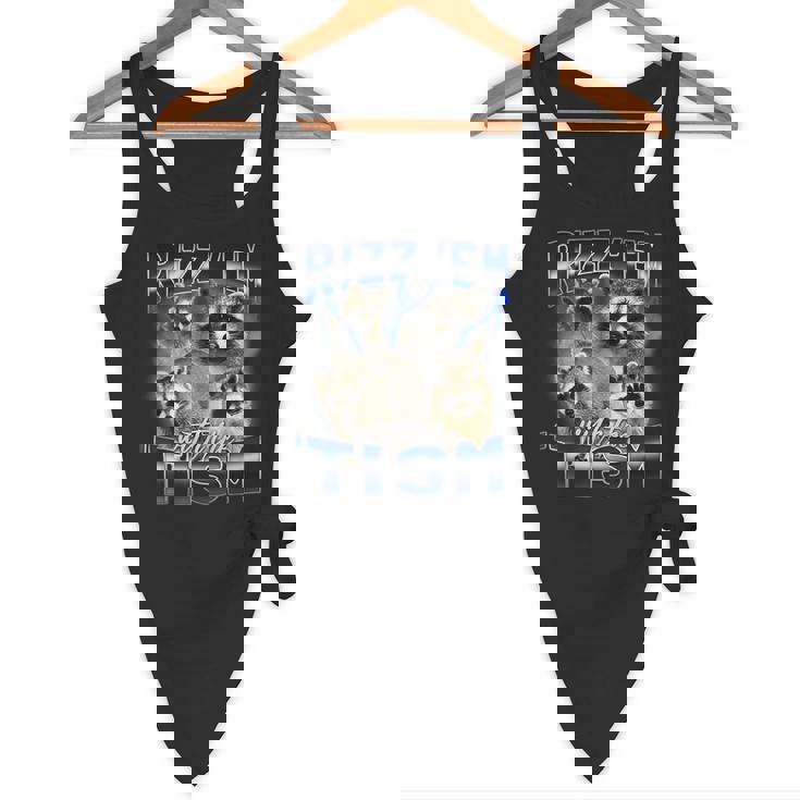 Autistic Raccoon Rizz Meme - Unisex Flowy Tank Top
