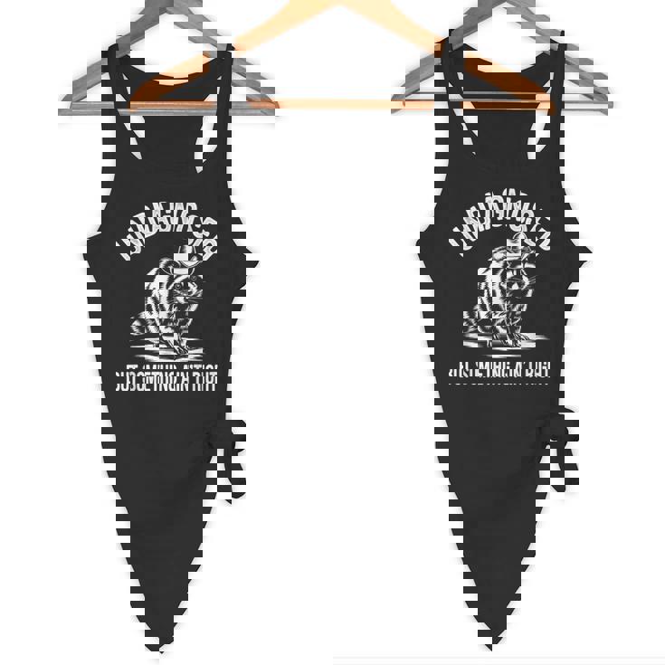 Cowboy Raccoon Flowy Tank - Humorous Quirky Style for Fun