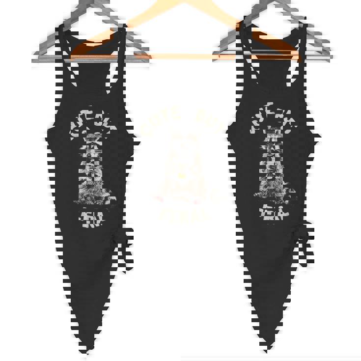 Cute But Feral Raccoon Sarcastic Tank | Flowy Fit for Casual Vibes