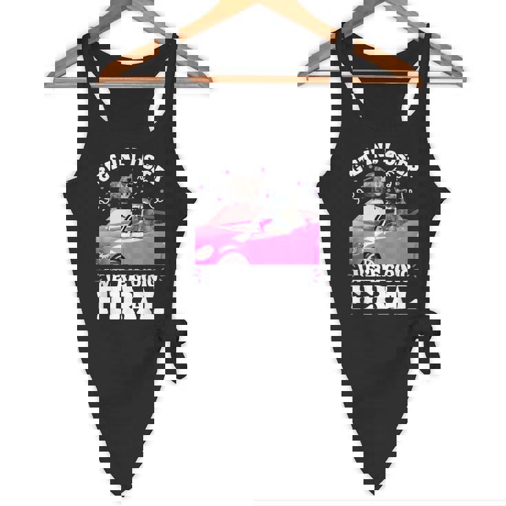 Get In Loser Raccoon | Humorous Flowy Tank for Wild Adventures