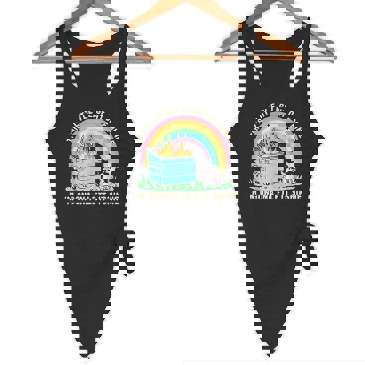 Groovy Raccoon Flowy Tank - Light of Mine Dumpster Fire Fun