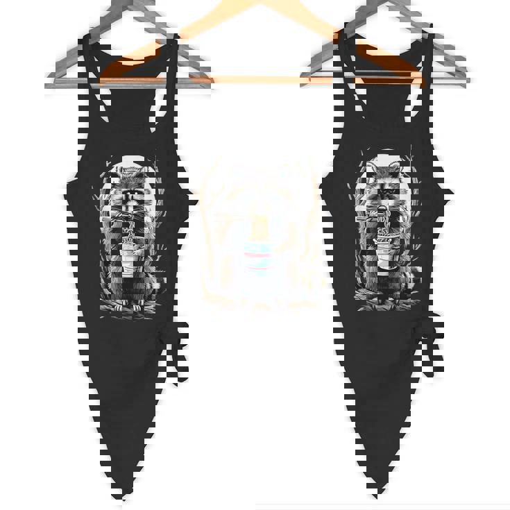 Raccoon Noodle Cup Graphic | Unisex Flowy Tank Top | Fun & Stylish