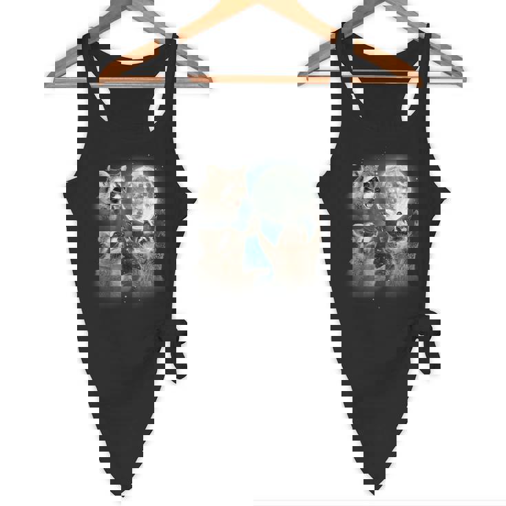 Raccoon Tank Top - Cursed Raccoons Howling at Moon - Flowing Fit