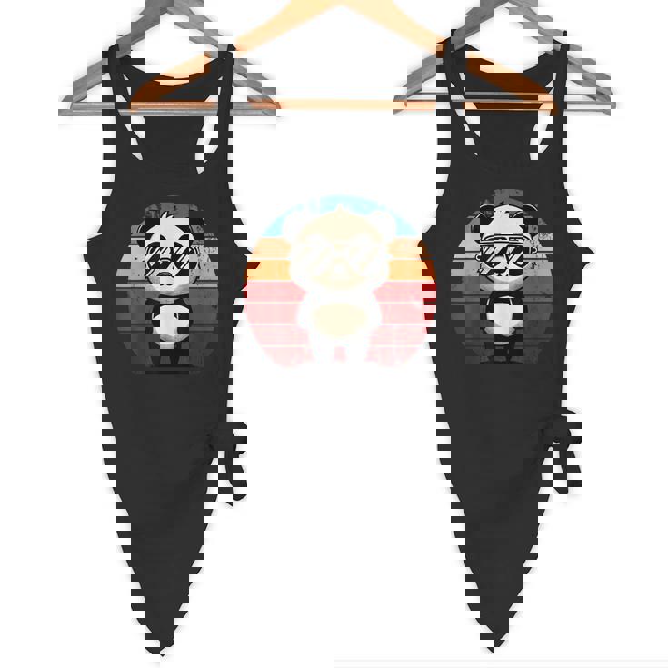 Retro Panda In Sunglasses BBQ Pool Party Panda Flowy Tank