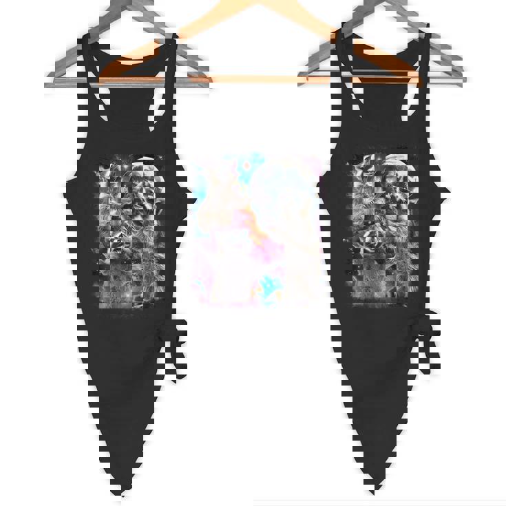 Three Raccoon Moon Cursed Meme | Flowy Tank Top