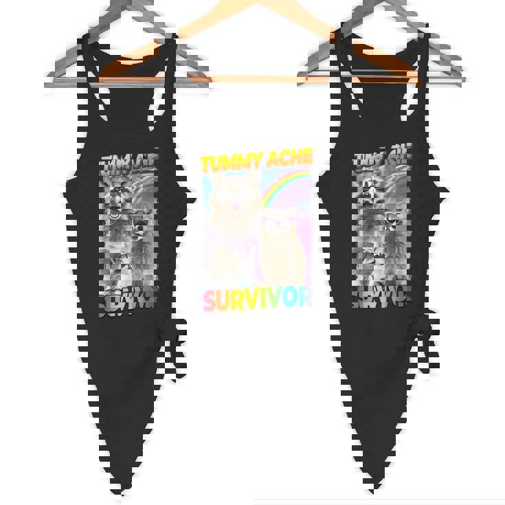 Tummy Ache Survivor Raccoon Small Flowy Tank | Playful Comfort
