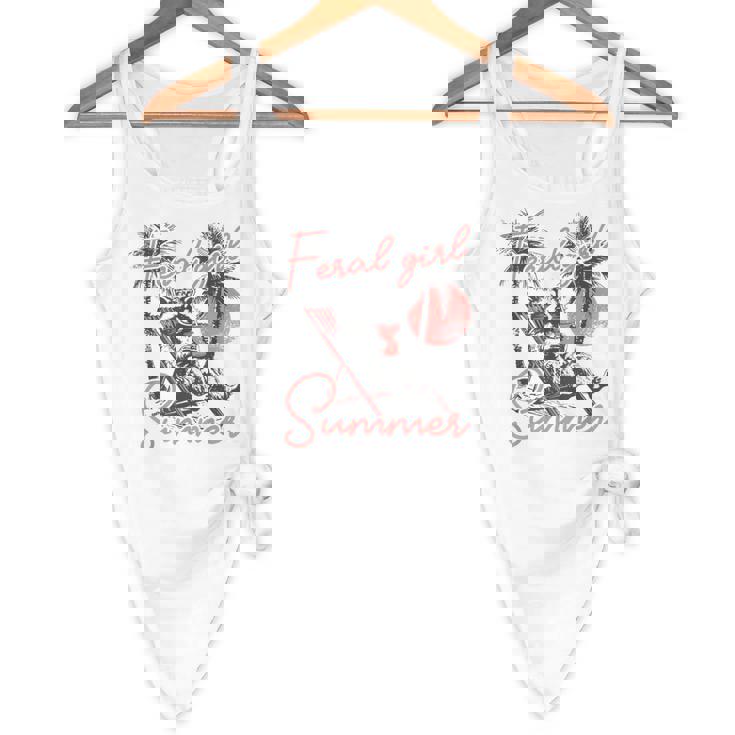 Feral Raccoon Summer Vacation Flowy Tank | Fun Meme Style