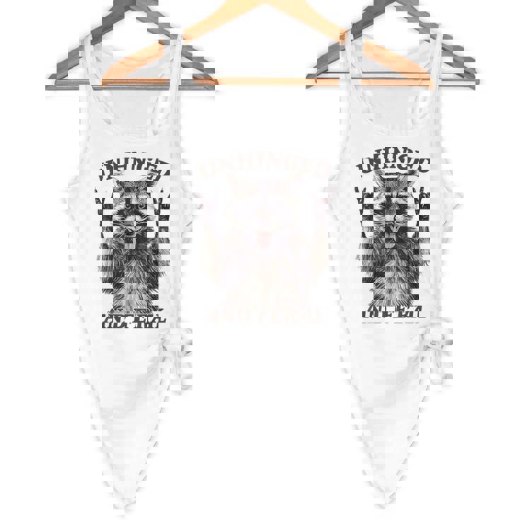 Retro Raccoon Unhinged and Feral | Summer Flowy Tank for Fun Times