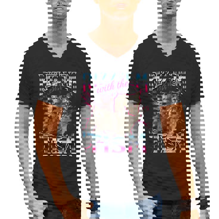 Autistic Raccoon Meme Men's V-Neck T-Shirt | Quirky Autism Humor