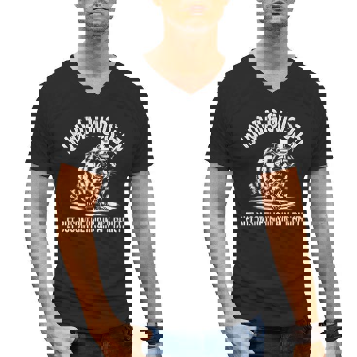 Cowboy Raccoon Men's V-Neck T-Shirt - Quirky Western Charm