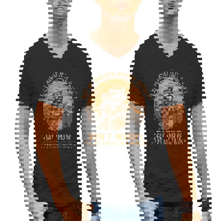 Out Of Breath Hiking Society Vintage Raccoon Men's V-Neck T-Shirt